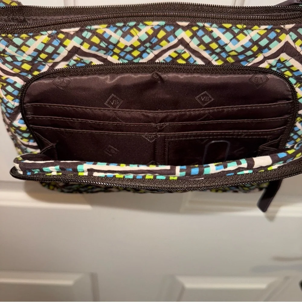 Vera Bradley Blue and Green Geometric Crossbody